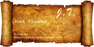 Jost Tivadar névjegykártya
